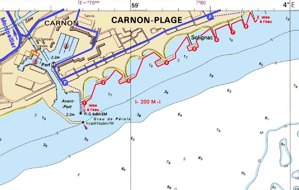 carte shom carnon plage