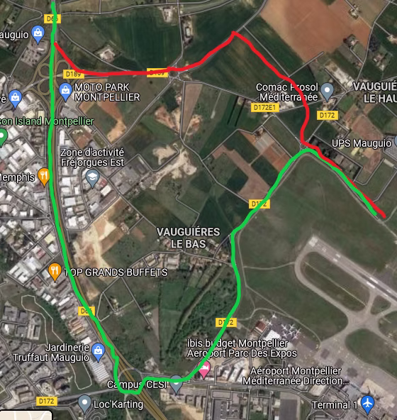 Liaison RD172 à RD 189 "Barreau de Vauguières" trace propose
